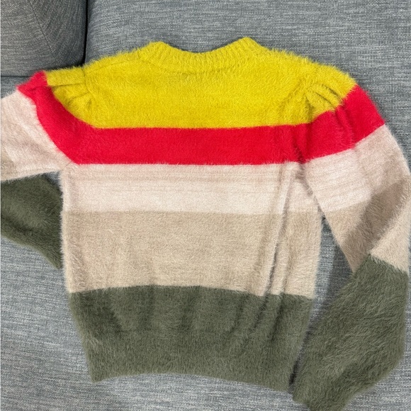 New Greylin Paola Cozy Colorful Stripe Colorblock Fuzzy Knit Sweater - Picture 6 of 6